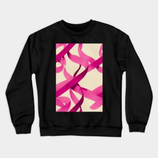 In October We Wear Pink - Pink Awerness Ribbons, best pattern for Pinktober! #7 Crewneck Sweatshirt